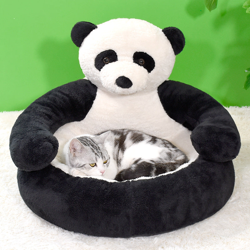 Snugpaws Plush Bear Pet Bed for Winter Comfort at Home
