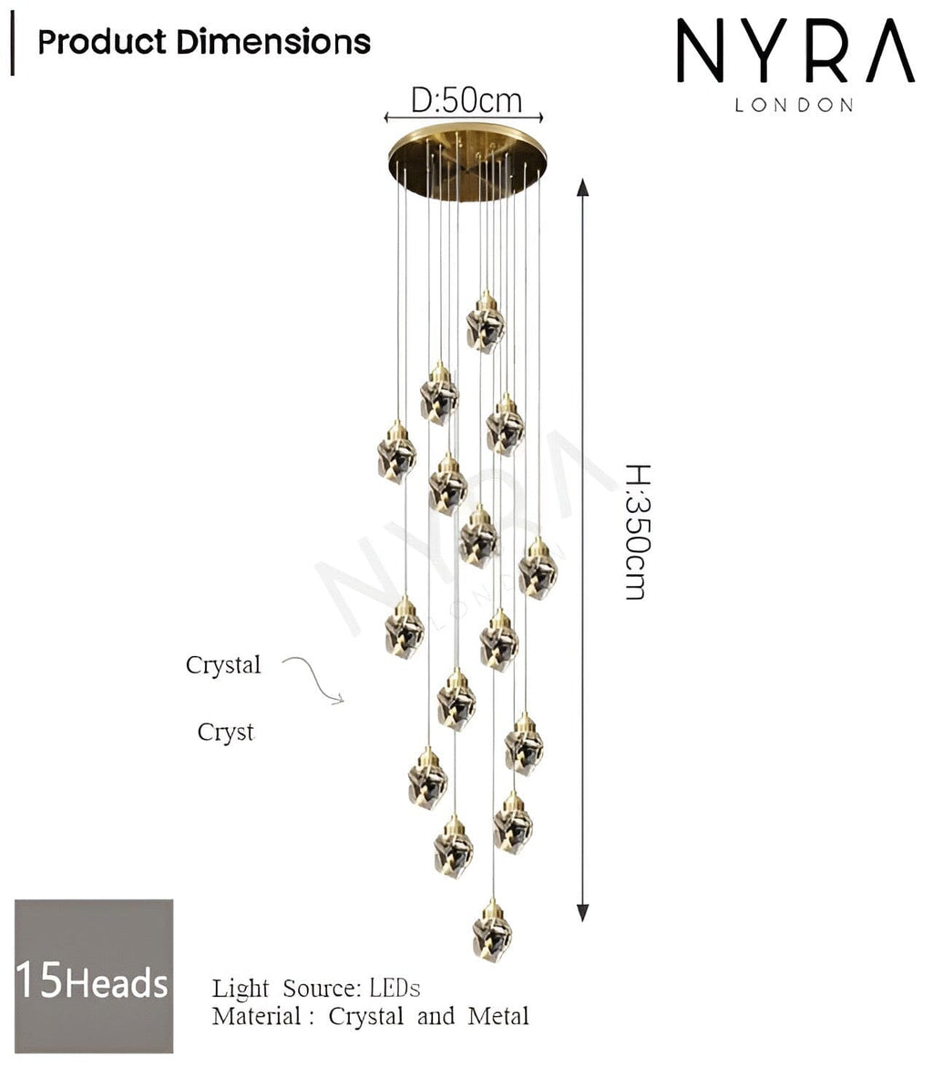 Lustre en Cristal Lyra avec Élégance Inspirée du Diamant