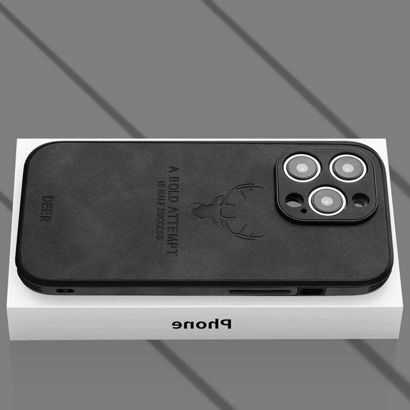Funda para teléfono de cuero genuino con protección a prueba de golpes, delgada y estilizada