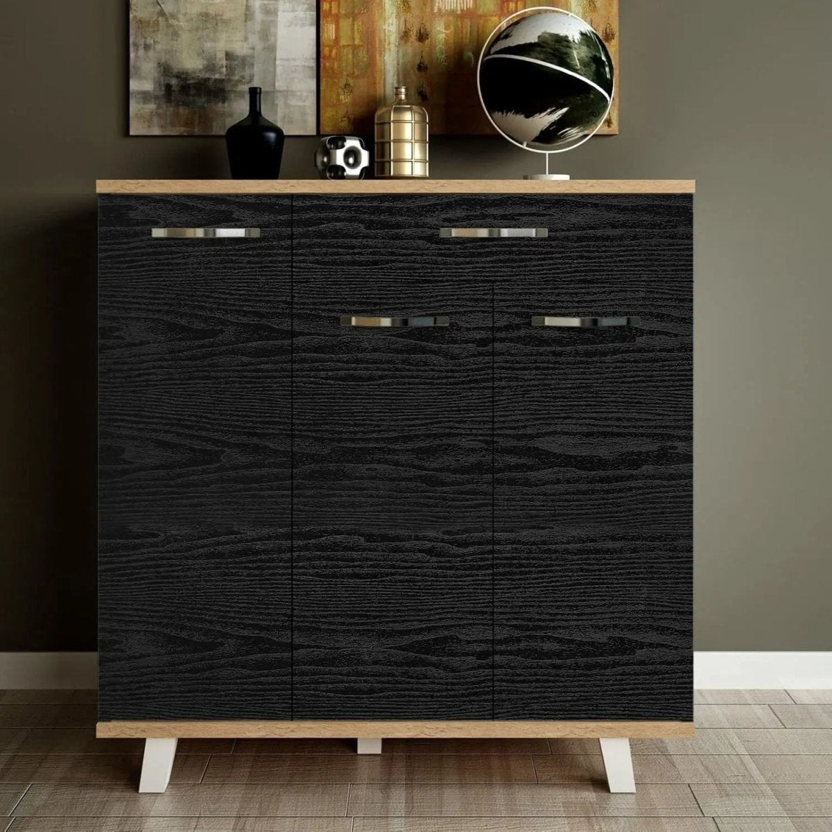 UrbanFlex Zwart Houtlook Zelfklevend Behang voor Moderne Interieurs