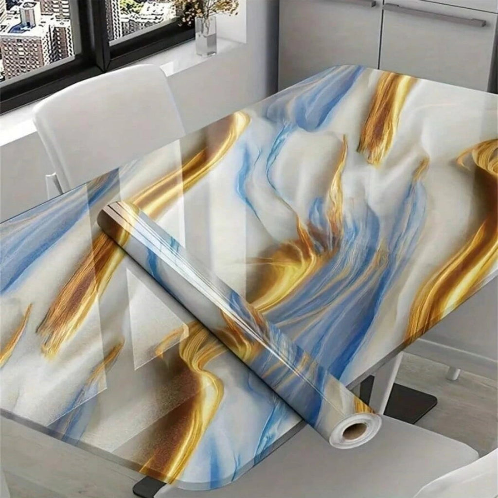 Papier peint marbré NovaShield en aluminium pour cuisines et salles de bains, résistant à l'eau, pour bricoleurs