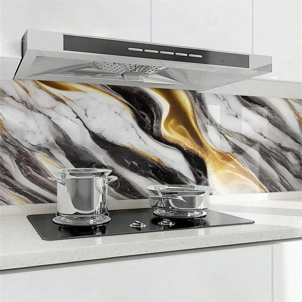 Papier peint marbré NovaShield en aluminium pour cuisines et salles de bains, résistant à l'eau, pour bricoleurs