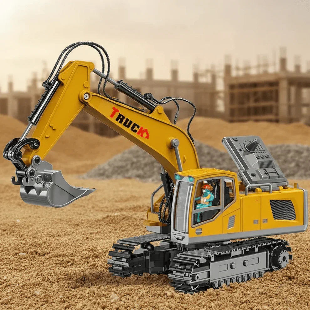 RoboExcavator Alloy RC Excavator With Lights And Sound Effects