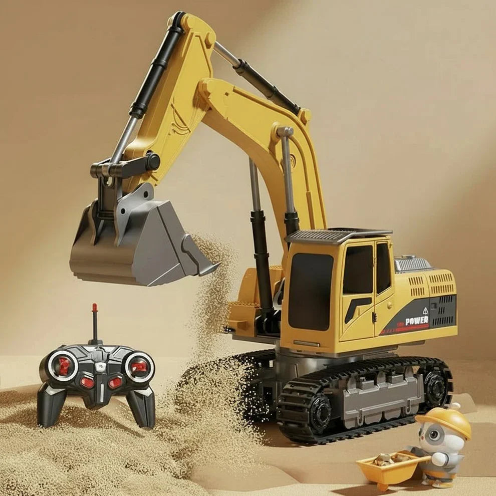RoboExcavator Alloy RC Excavator With Lights And Sound Effects