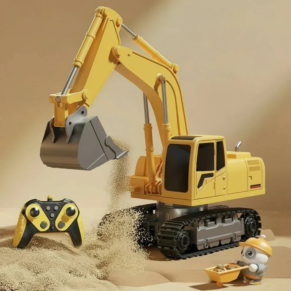 RoboExcavator Alloy RC Excavator With Lights And Sound Effects
