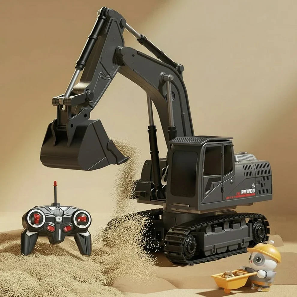 RoboExcavator Alloy RC Excavator With Lights And Sound Effects