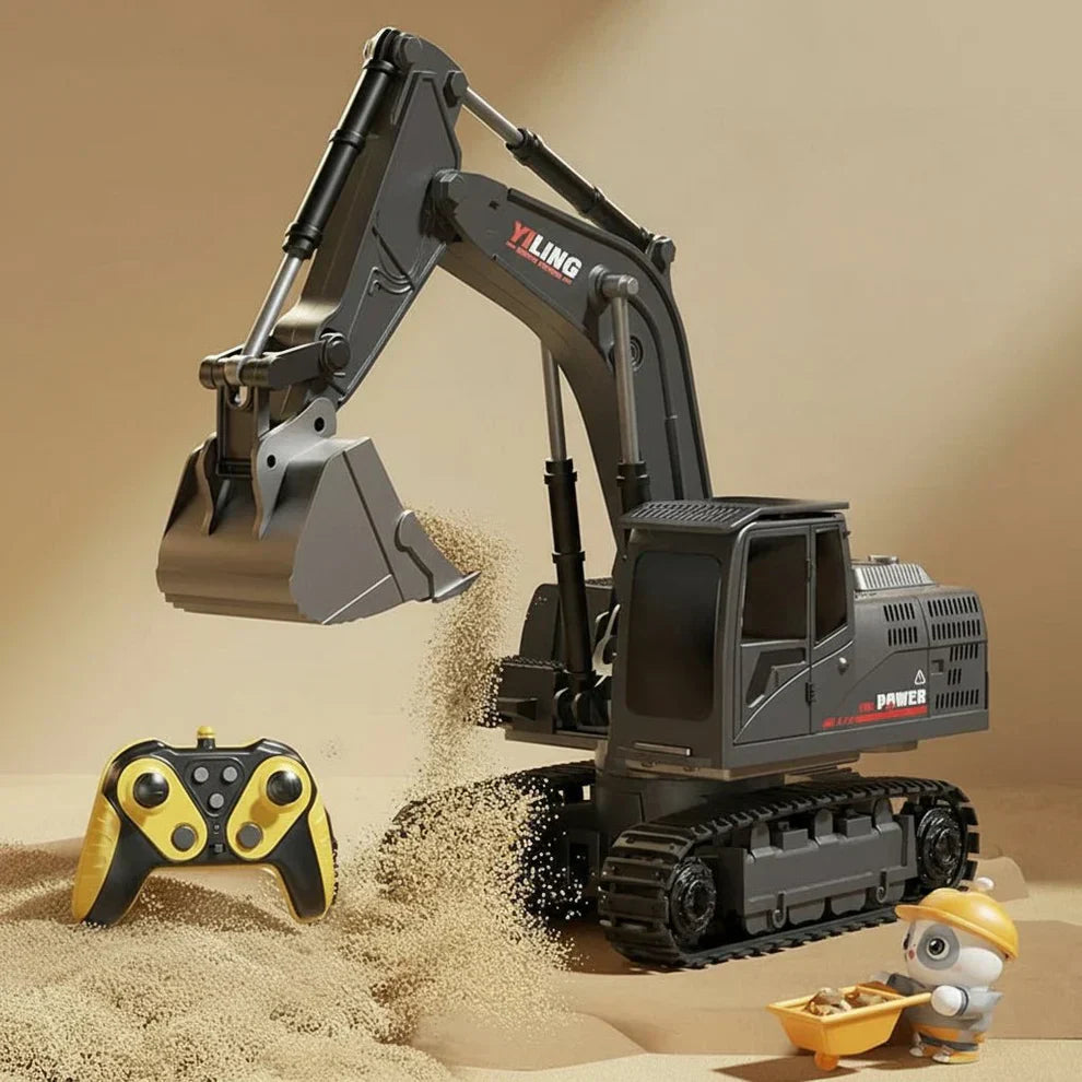 RoboExcavator Alloy RC Excavator With Lights And Sound Effects