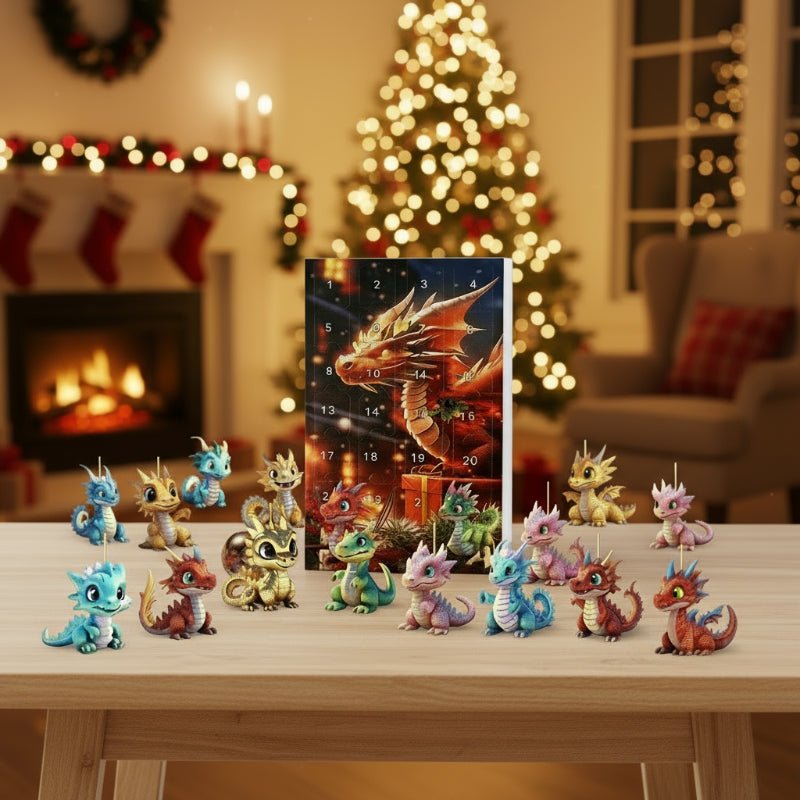 DragonRealm adventskalender med 24 samleobjekter for barn