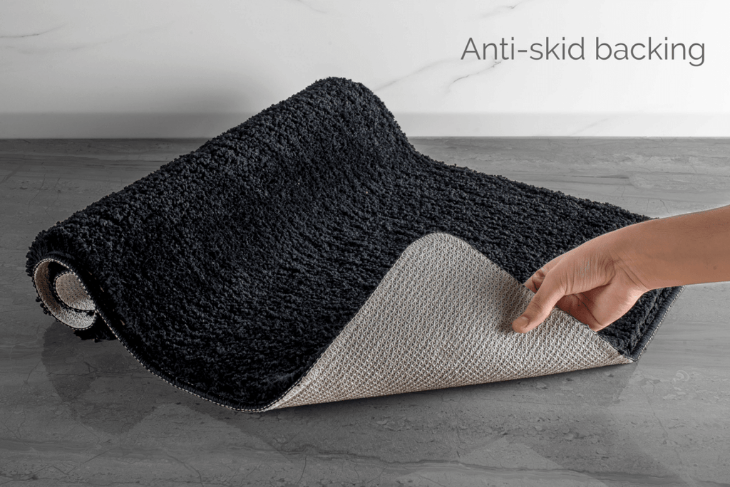 Alfombra de Baño UltraSuave de Microfibra NovaShore, Secado Rápido y Antideslizante para Baños Modernos