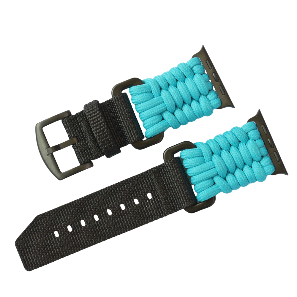 Bracelet tissé en nylon TrailGuard Outdoor Deluxe pour Apple Watch