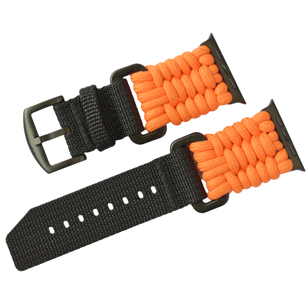 Bracelet tissé en nylon TrailGuard Outdoor Deluxe pour Apple Watch