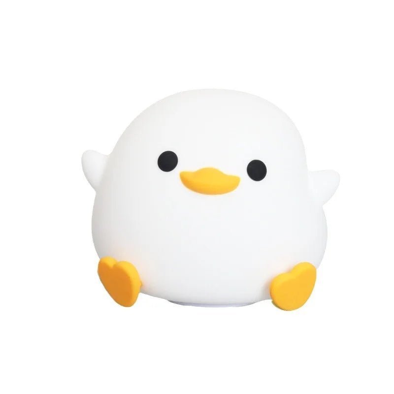 QuackSoft silikonová lampička ve tvaru kachničky s jemným LED nočním světlem pro dětské pokoje
