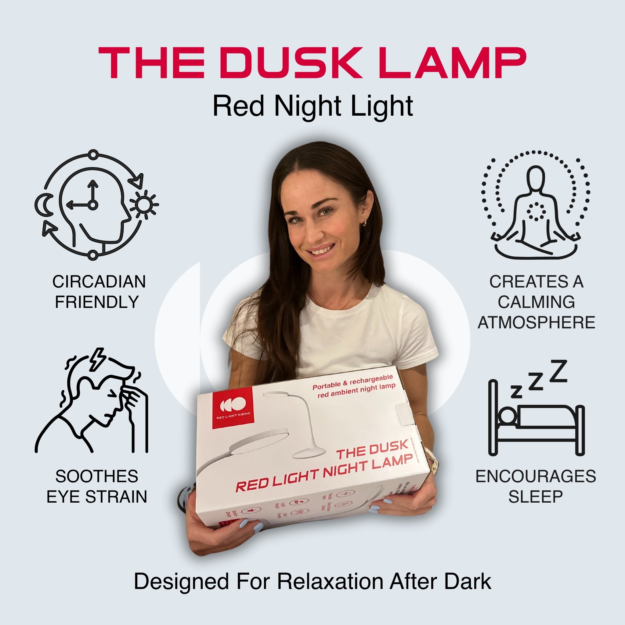 Velvet Dusk Cozy Red Glow Night Lamp For Home Bedroom And Desk