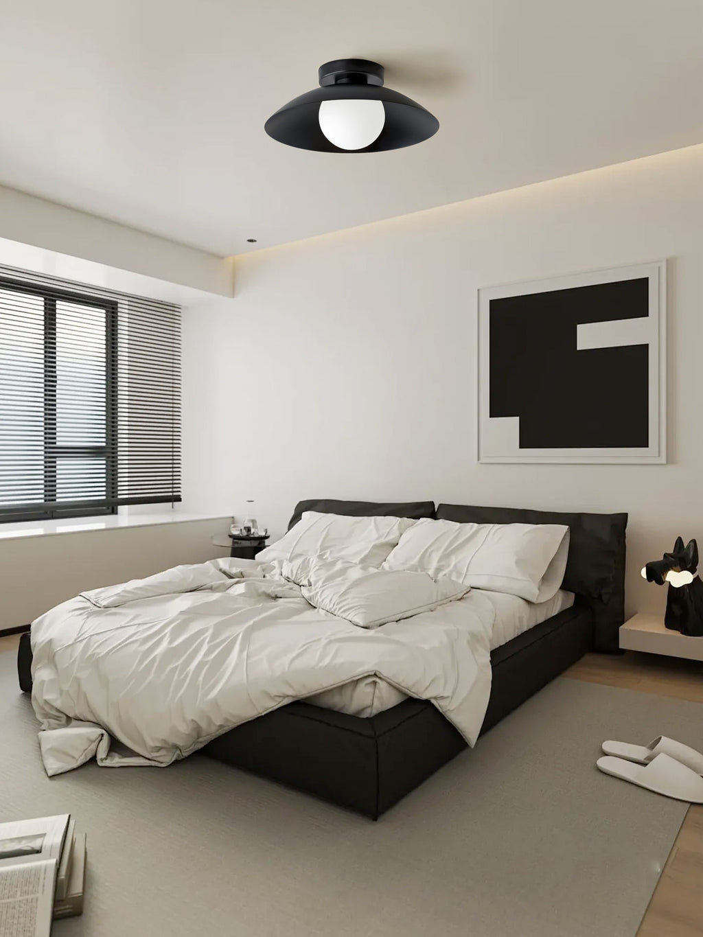 Nova Minimalist Tavan Lambası, Sıcak Ortam Işığı İçin Buzlu Cam Difüzörlü