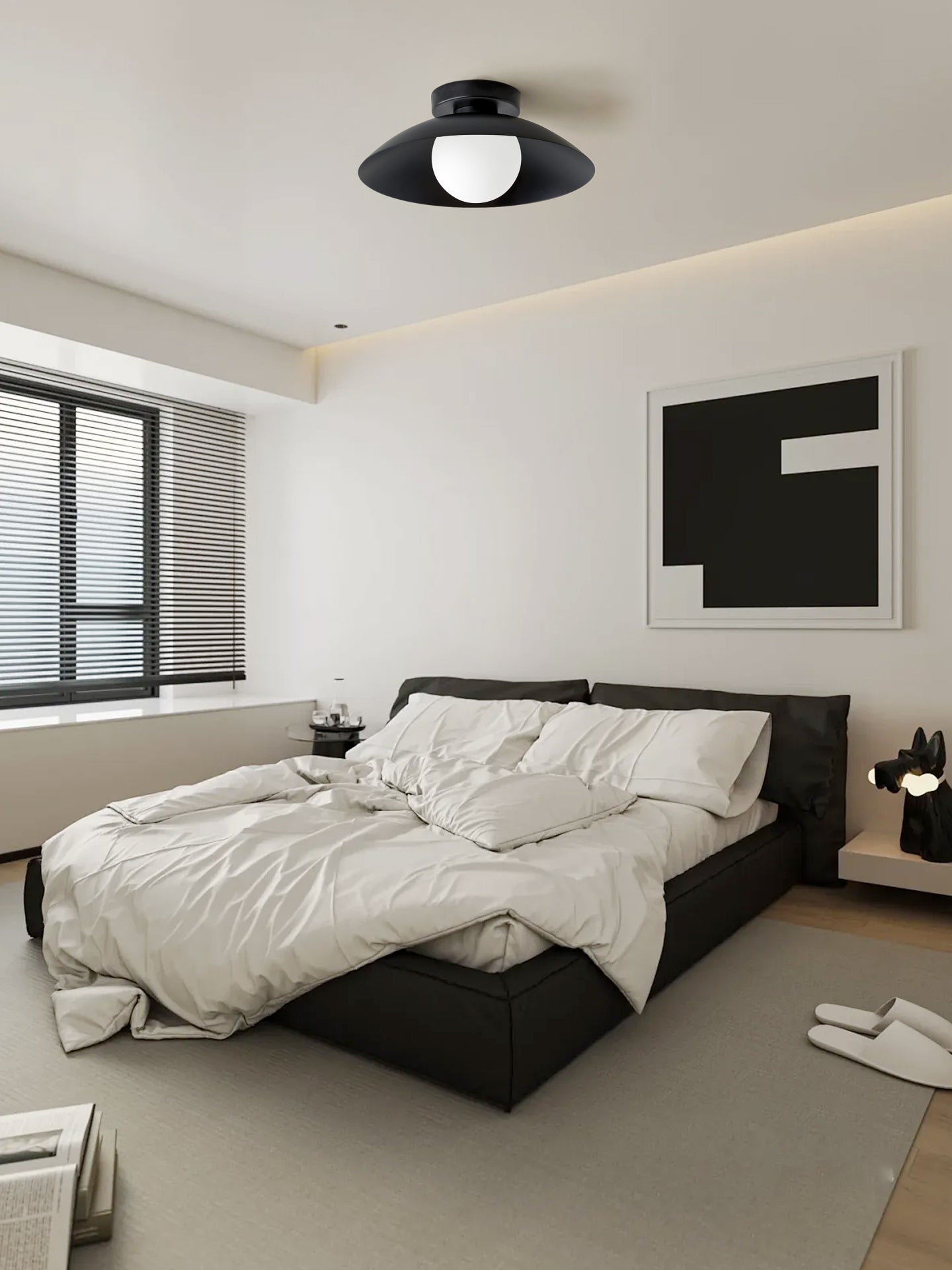 Nova Minimalist Tavan Lambası, Sıcak Ortam Işığı İçin Buzlu Cam Difüzörlü