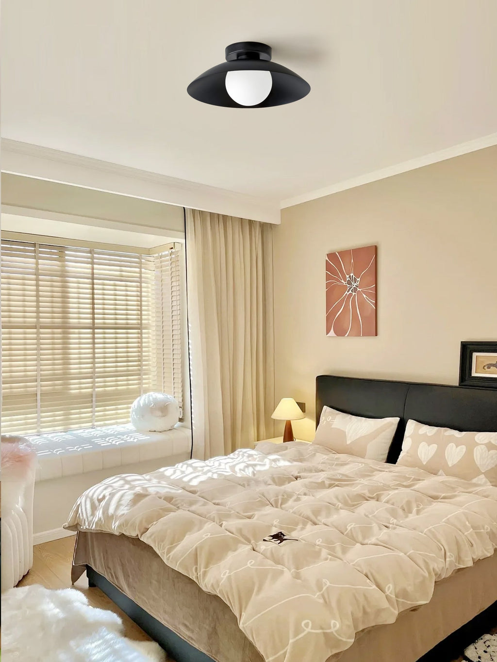 Nova Minimalist Tavan Lambası, Sıcak Ortam Işığı İçin Buzlu Cam Difüzörlü