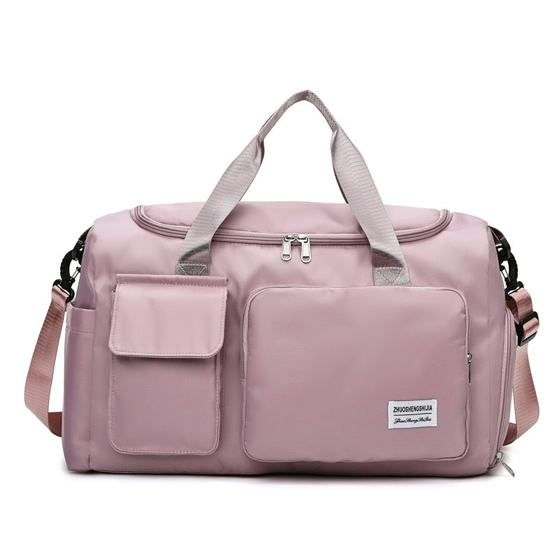 Bolsa de viaje versátil para gimnasio con múltiples bolsillos y compartimento para zapatos