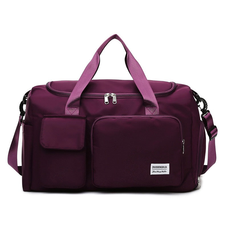 Bolsa de viaje versátil para gimnasio con múltiples bolsillos y compartimento para zapatos