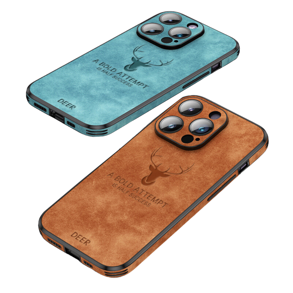 Funda para teléfono de cuero genuino con protección a prueba de golpes, delgada y estilizada