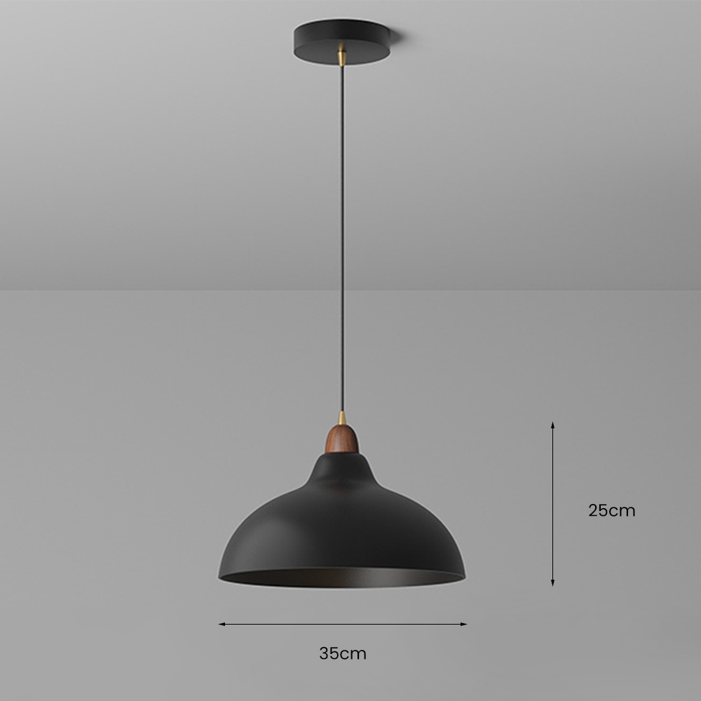 Nordic Wood and Metal Pendant Lamp in Multiple Colors