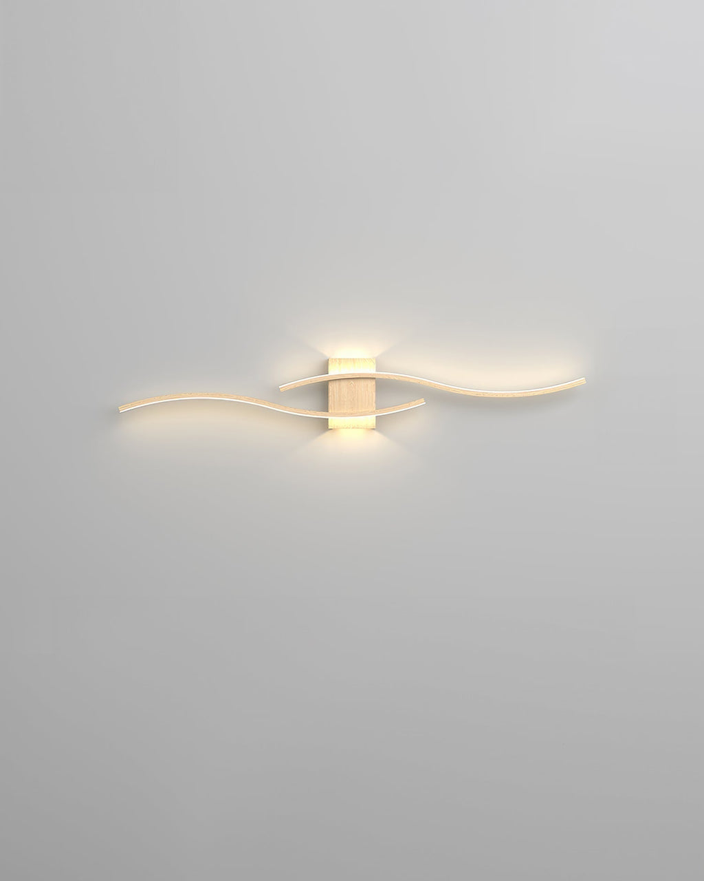 LumaVale LED-vegglampe med trestrukturfinish, minimalistisk, for oppholdsrom