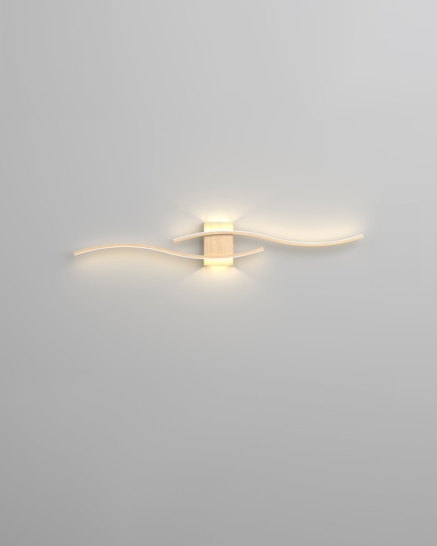 LumaVale LED-vegglampe med trestrukturfinish, minimalistisk, for oppholdsrom