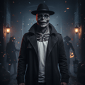 Skeletrix Realistic Skull Mask With Hat for Scary Events