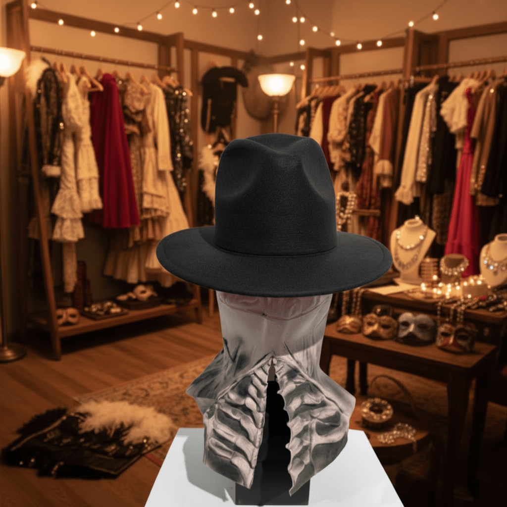Skeletrix Realistic Skull Mask With Hat for Scary Events