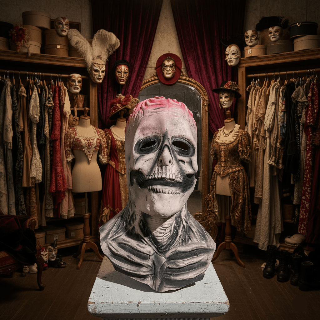 Skeletrix Realistic Skull Mask With Hat for Scary Events