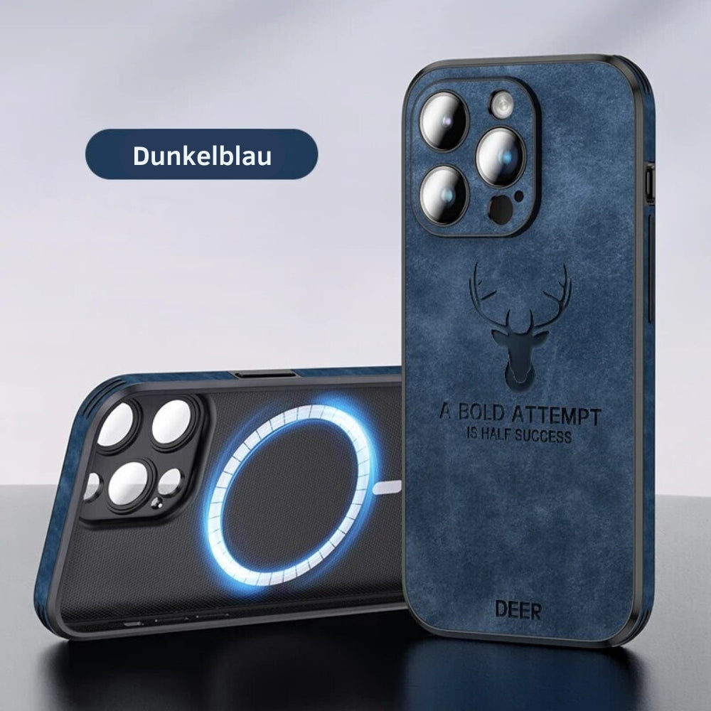 Funda para teléfono de cuero genuino con protección a prueba de golpes, delgada y estilizada