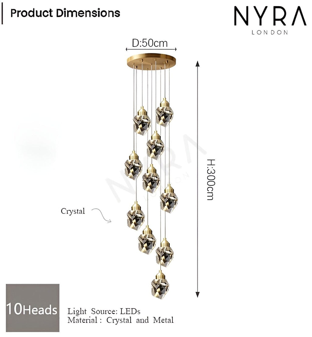 Lustre en Cristal Lyra avec Élégance Inspirée du Diamant
