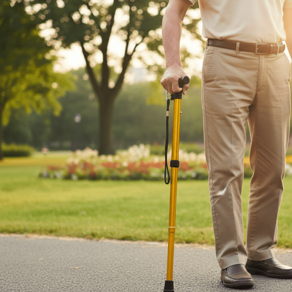 Bengala Leve de Alumínio EaseWalker para Idosos com Alívio Ergonómico nas Articulações