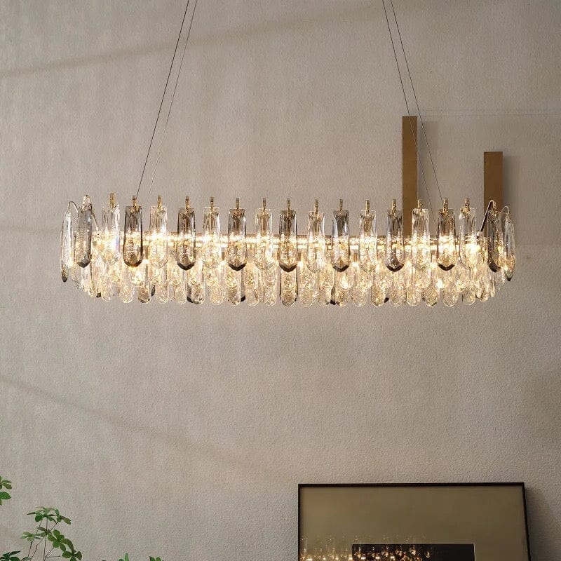LumaAura krystalltaklampe med gull- eller kromfinish for moderne rom