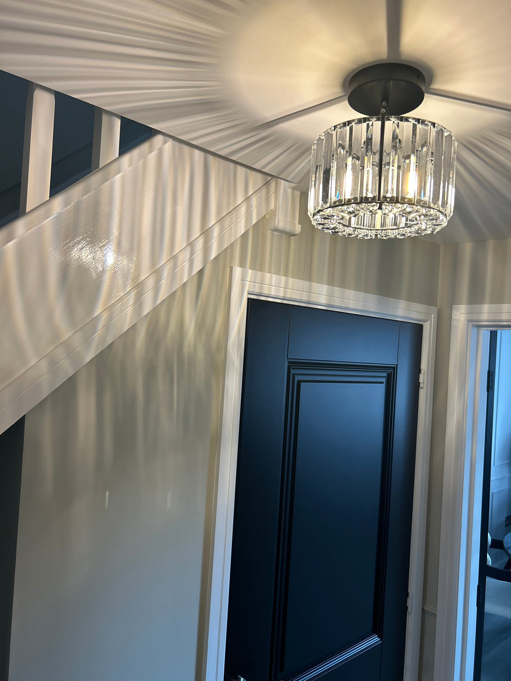 Lumină de tavan Lumina Cristal cu strălucire prismă în două niveluri