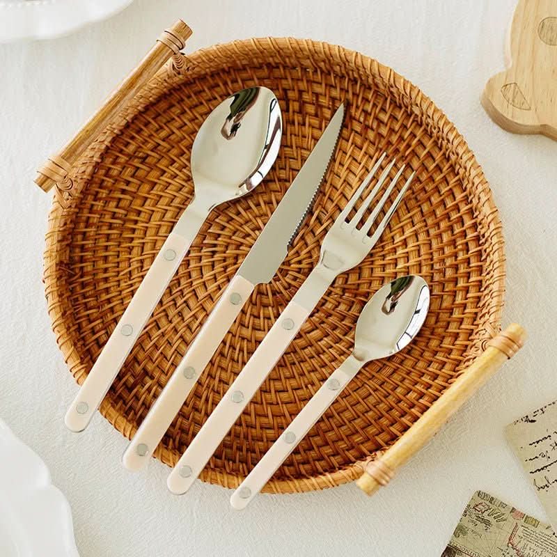 24-piece stainless steel cutlery set with engraving