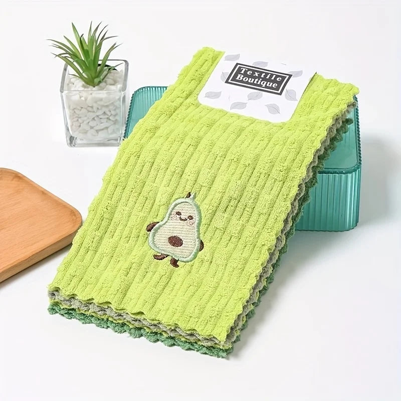 Avokitch Eco Friendly Dish Towels With Avocado Print Set Of 4 Highly Absorbent