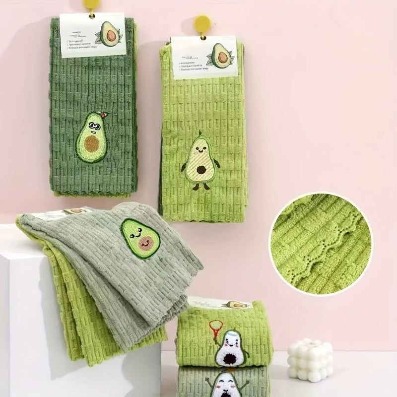 Avokitch Eco Friendly Dish Towels With Avocado Print Set Of 4 Highly Absorbent