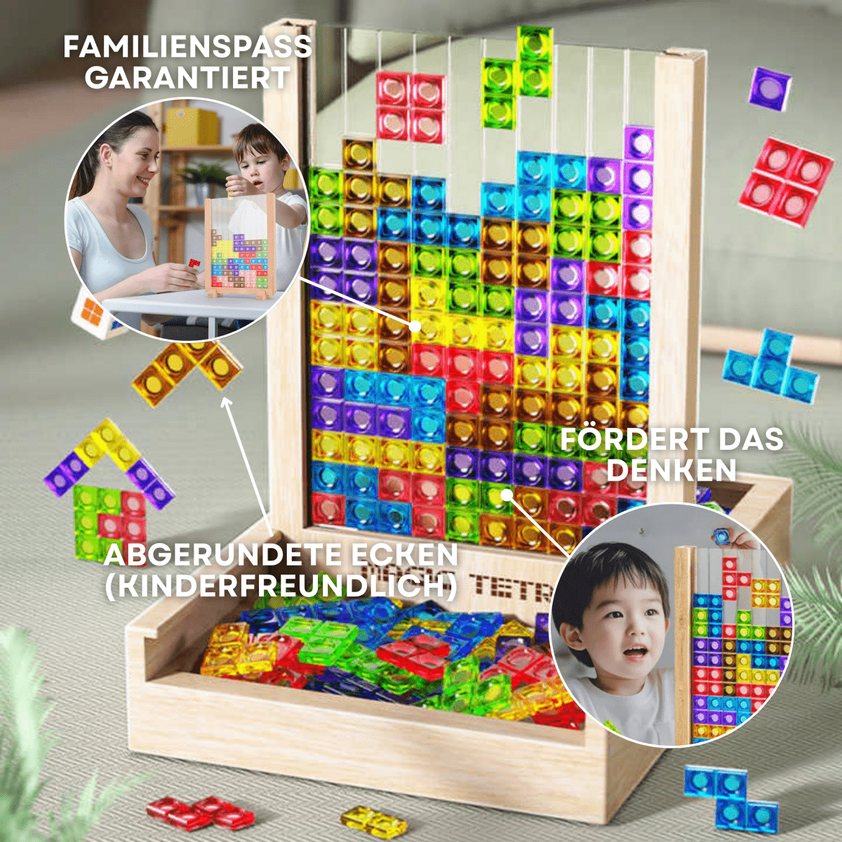 Terrain de jeu Tetris en bois naturel TerraTrix pour tous, écologique