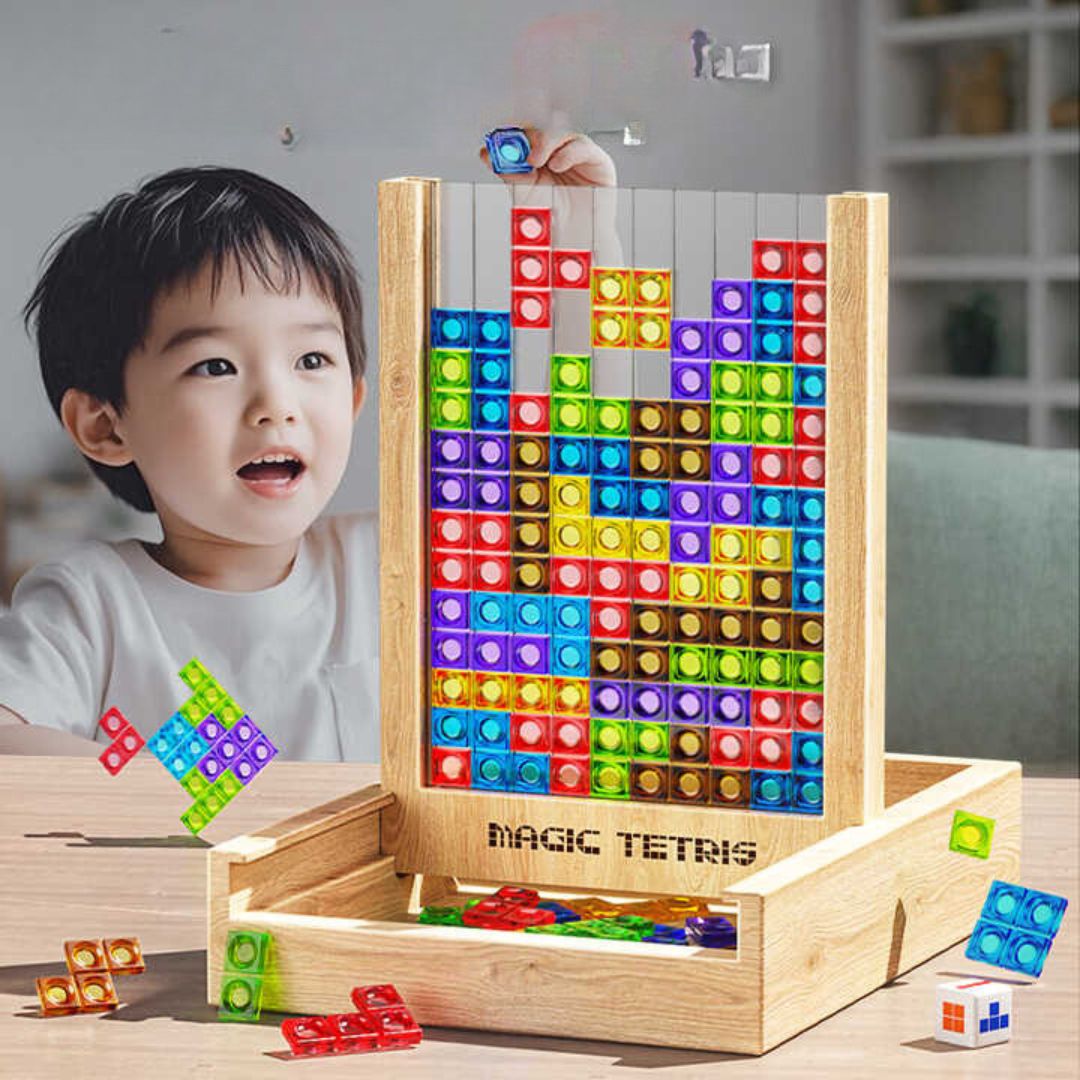 Terrain de jeu Tetris en bois naturel TerraTrix pour tous, écologique