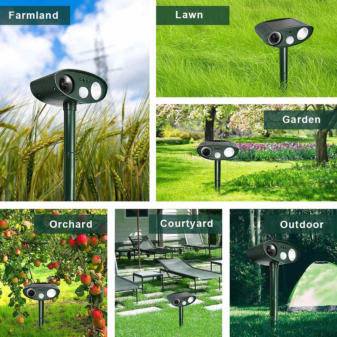 Gardawave Solar Powered Motion Sensor Ultrasonic Garden Deterrent