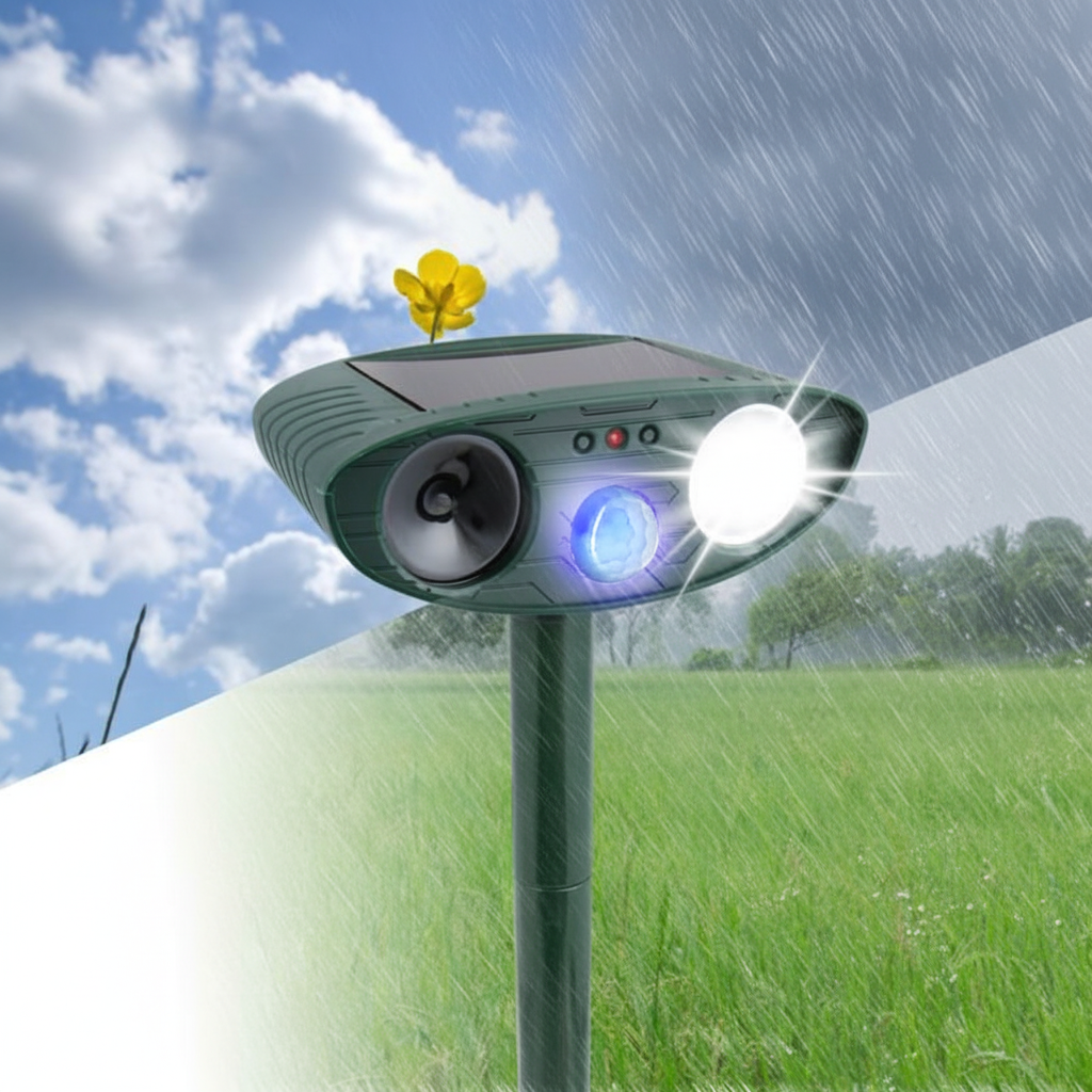 Gardawave Solar Powered Motion Sensor Ultrasonic Garden Deterrent