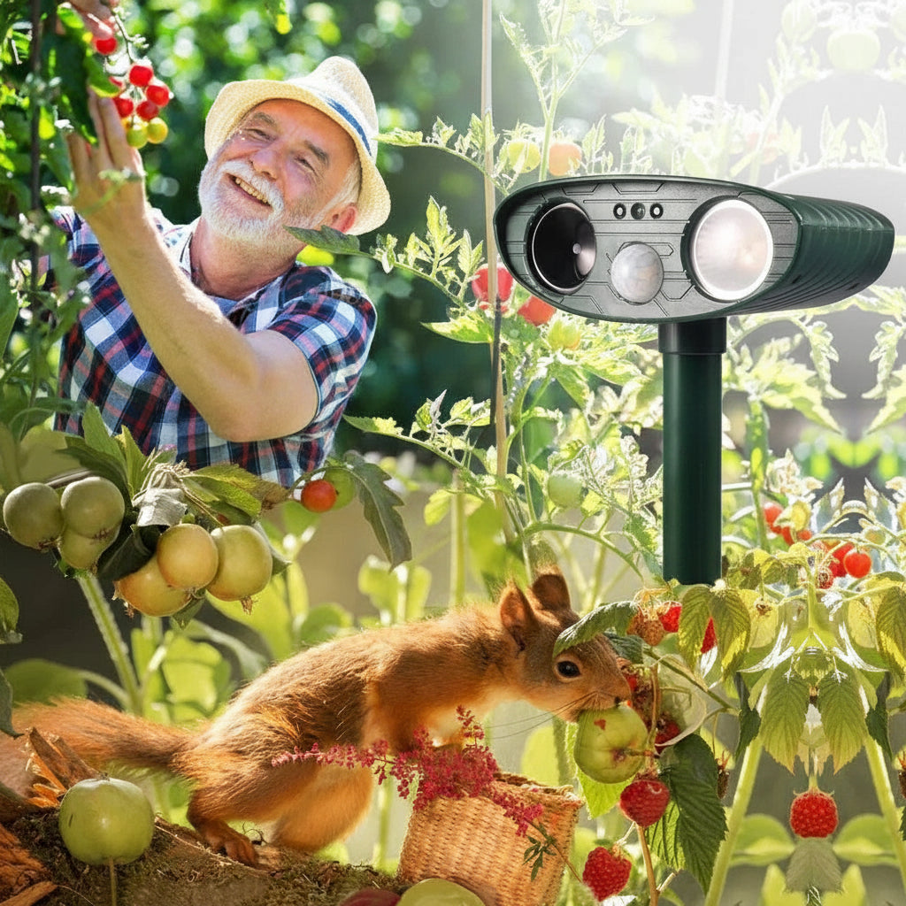 Gardawave Solar Powered Motion Sensor Ultrasonic Garden Deterrent