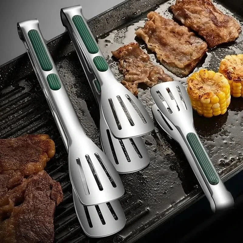 GripSure Kaymaz Paslanmaz Çelik Maşa Et, Salata, Ekmek İçin Ev Aşçıları