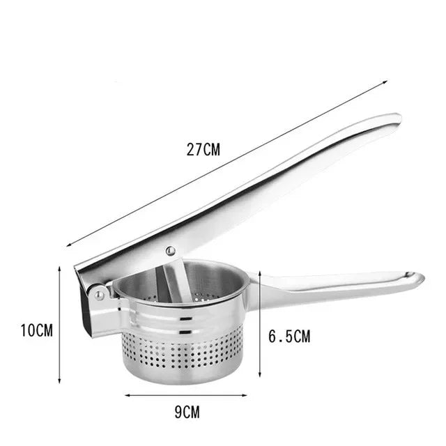 PureeCraft 3in1 ruostumattomasta teräksestä valmistettu perunapuristin kermaisille soseille kotikokeille