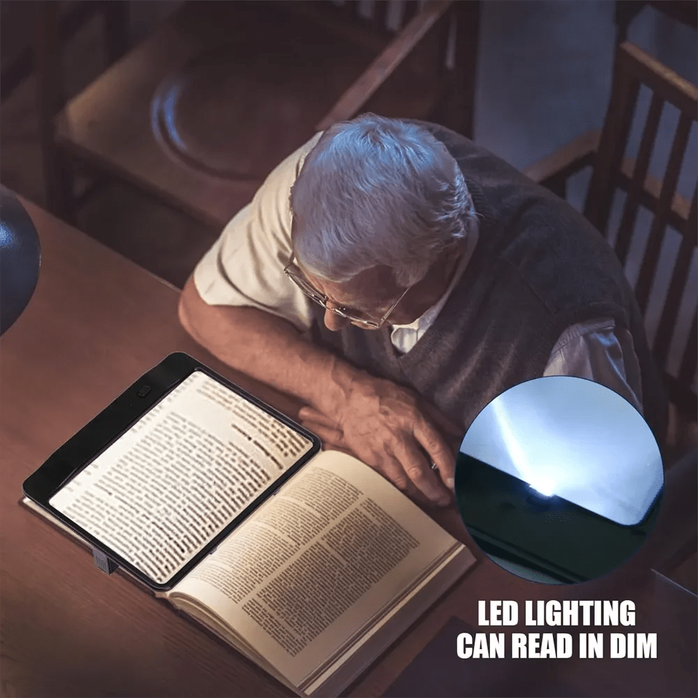 Lente d'ingrandimento VisionAid 3x con luce LED per una lettura facilitata