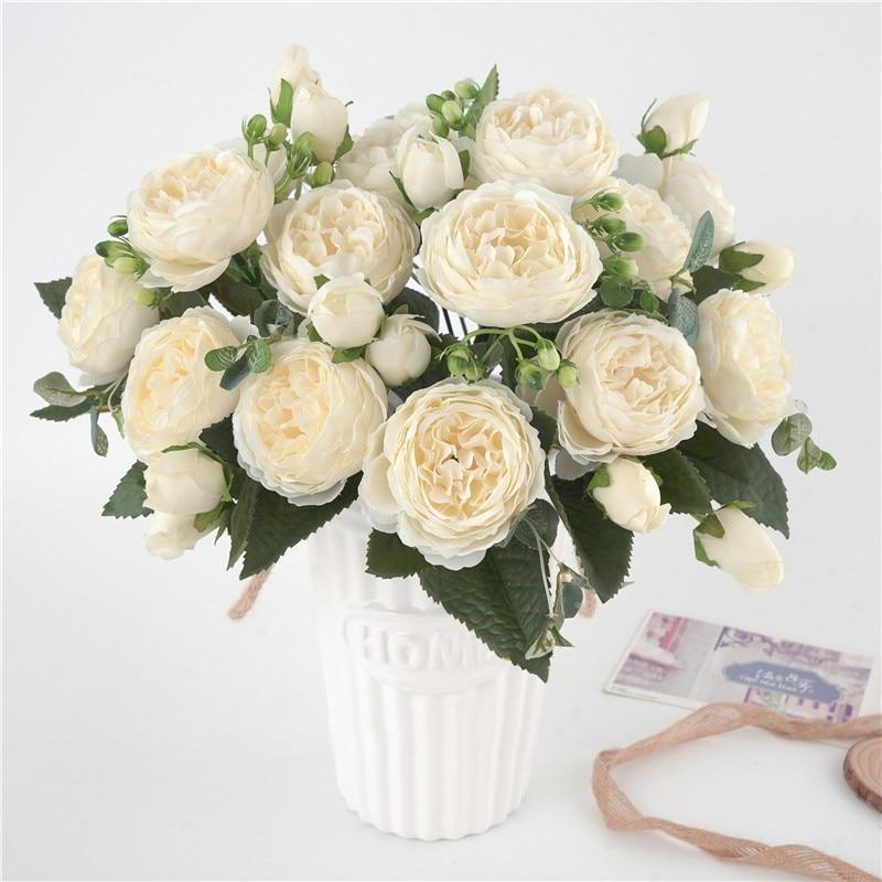 Elegant Peony Flower Arrangement For Home Decor In Premium Nonwoven Fabric