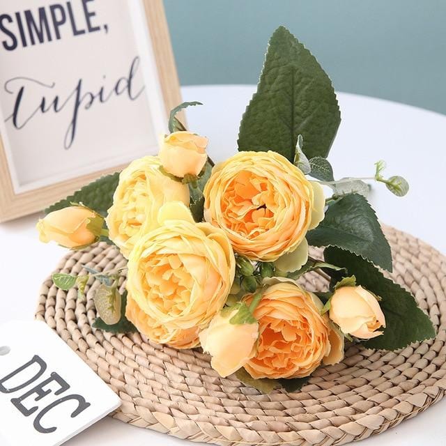 Elegant Peony Flower Arrangement For Home Decor In Premium Nonwoven Fabric
