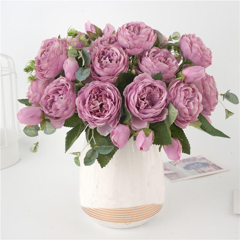 Elegant Peony Flower Arrangement For Home Decor In Premium Nonwoven Fabric