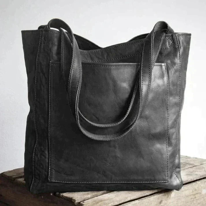 Noirbag czarna torba na ramię z ekoskóry z regulowanym paskiem i uporządkowanymi przegródkami