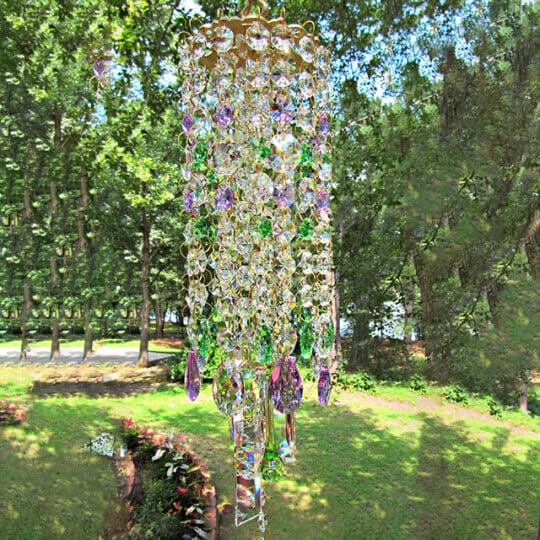 HarmonyGleam Crystal Wind Chime For Serene Garden Decor And Outdoor Ambience